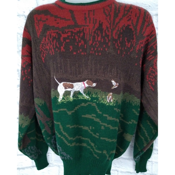Campus Other - Vintage 90's Hunting Dog Nature Scene Sweater L